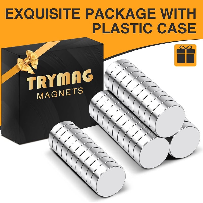 TRYMAG 40Pcs Refrigerator 8x3mm Small Round Magnets for Crafts, Mini Rare Earth Tiny Strong Neodymium Disc Magnets for Whiteboard, Fridge, Office, Hobbies, Kitchen, DIY - Image 4